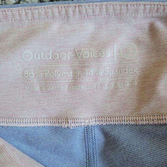 Outdoor Voices Tri-Tone Leggings - Blue, Pink, Beige - Picture 2 of 7